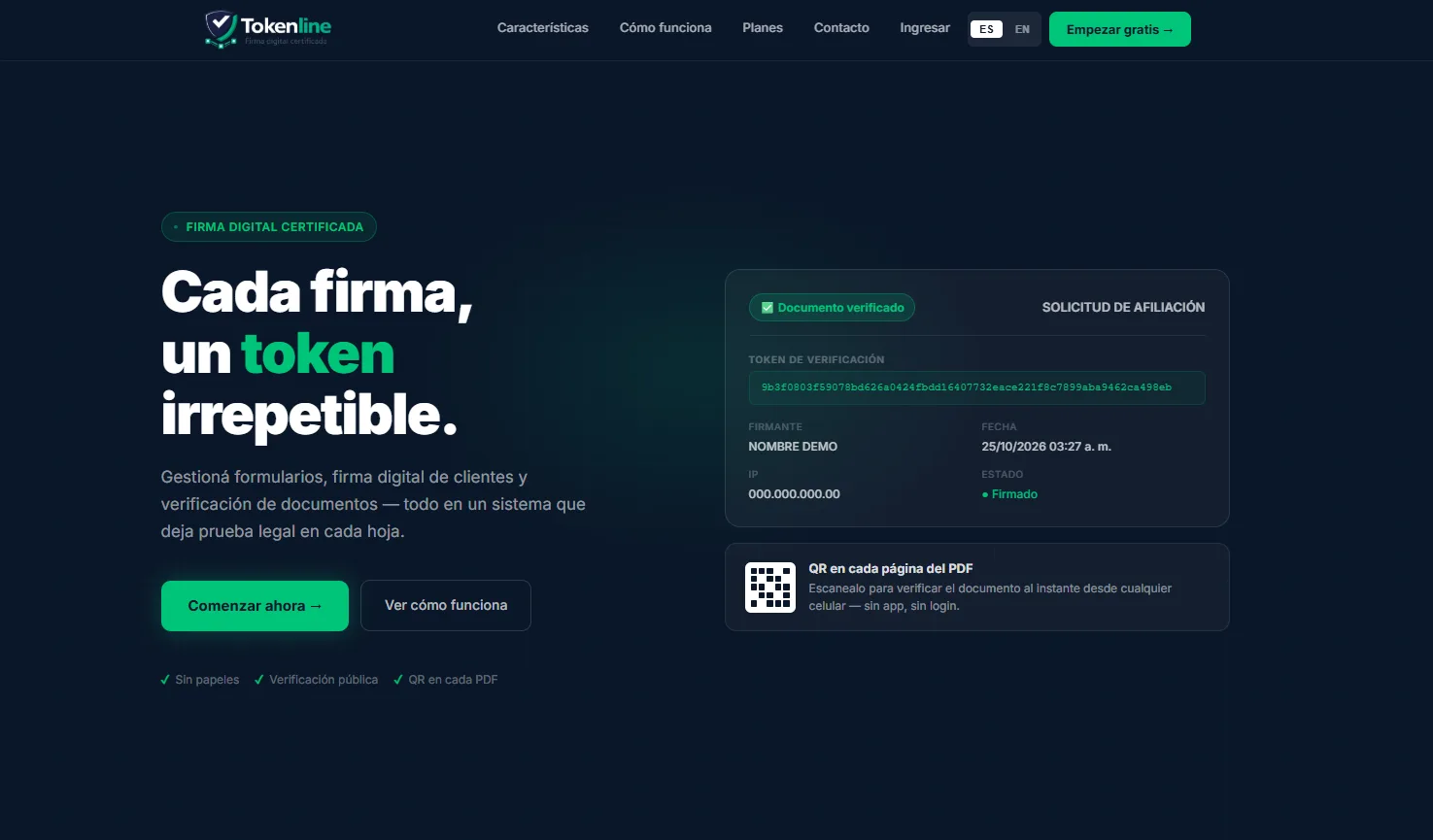 Captura de TokenLine